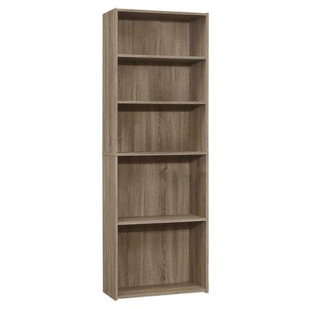 GFANCY FIXTURES Dark Taupe Reclaimed Wood-Look Bookcase with 5 Shelves, 11.75 x 24.75 x 71.25 in. GF3094753